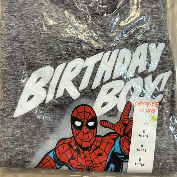 NEW Spiderman Birthday Boy T Shirt Size 8 - Picture 2 of 2